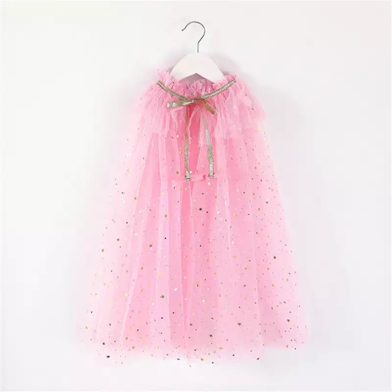 The Barbie Pink Fairy Cape. It's the perfect princess cape to play dress up in or for an occasion. Let your bébé feel magical